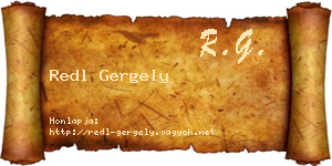 Redl Gergely névjegykártya